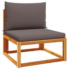 6-tlg. Gartensofa-Set mit Kissen Holz Akazie & Rattan