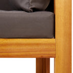 6-tlg. Gartensofa-Set mit Kissen Holz Akazie & Rattan