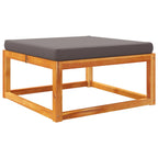 7-tlg. Gartensofa-Set mit Kissen Holz Akazie & Rattan