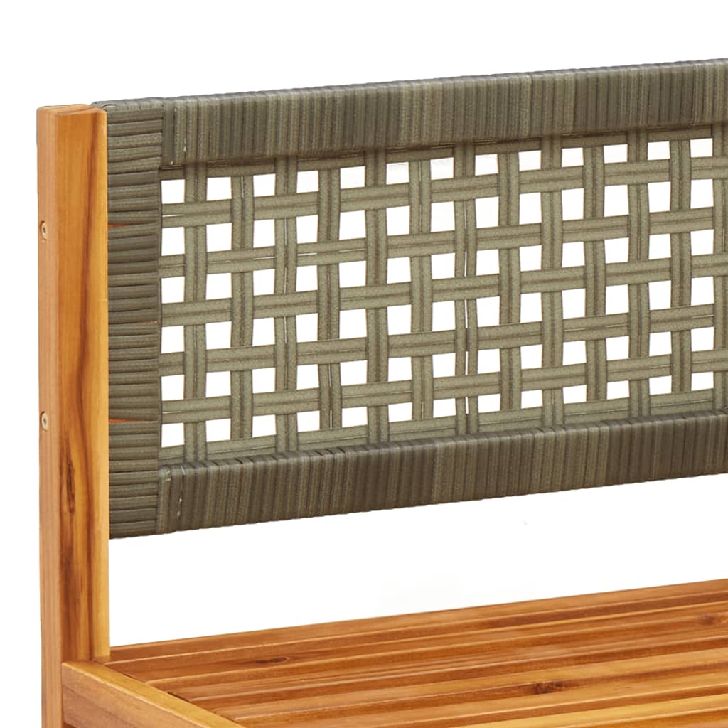 7-tlg. Gartensofa-Set mit Kissen Holz Akazie & Rattan