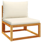 5-tlg. Gartensofa-Set mit Kissen Holz Akazie & Rattan