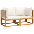 Gartensofas-Ecke mit Kissen 2 Stk. Holz Akazie & Rattan