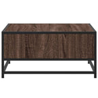 Couchtisch Braun Eiche 60,5x60,5x30 cm Holzwerkstoff und Metall