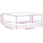 Couchtisch Sonoma-Eiche 80x80x30 cm Holzwerkstoff und Metall