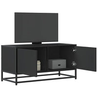 TV-Schrank Schwarz 80x34,5x40 cm Holzwerkstoff und Metall