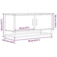 TV-Schrank Grau Sonoma 80x34,5x40 cm Holzwerkstoff und Metall