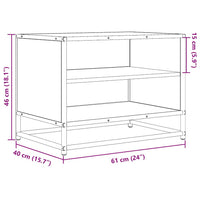 TV-Schrank Räuchereiche 61x40x46 cm Holzwerkstoff und Metall