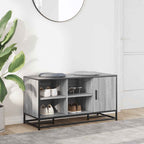 Schuhbank Grau Sonoma 100x40x53,5 cm Holzwerkstoff und Metall