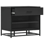 Schuhbank Schwarz 60x40x53,5 cm Holzwerkstoff und Metall