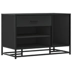 Schuhbank Schwarz 80x40x53,5 cm Holzwerkstoff und Metall