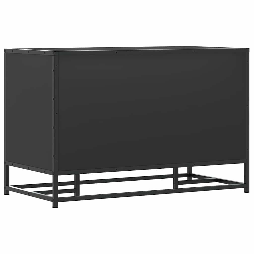 Schuhbank Schwarz 80x40x53,5 cm Holzwerkstoff und Metall