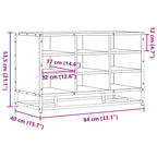 Schuhbank Grau Sonoma 84x40x53,5 cm Holzwerkstoff und Metall