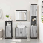 Badschrank Grau Sonoma 35x37,5x100 cm Holzwerkstoff