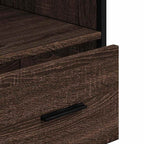 Badschrank Braun Eichen-Optik 35x37,5x100 cm Holzwerkstoff