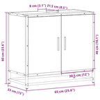 Badezimmer-Waschbeckenschrank Sonoma-Eiche 65 x 33 x 60 cm Holzwerkstoff