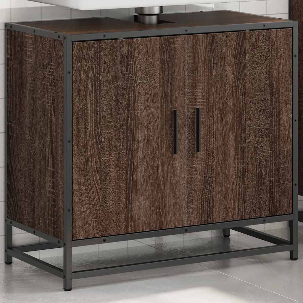 Waschbeckenunterschrank Braun Eichen-Optik 65x33x60 cm
