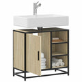 Badezimmer-Waschbeckenschrank Sonoma-Eiche 65 x 33 x 60 cm Holzwerkstoff