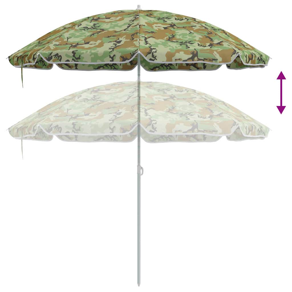 Strandparasol Tarnung 206 x 206 x 212 cm Polyester und Metall