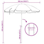 Strandparasol Tarnung 263 x 263 x 272 cm Polyester und Metall