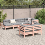 8-tlg. Garten-Sofagarnitur mit Kissen Massivholz Douglasie