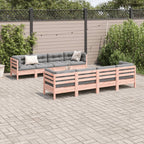 9-tlg. Garten-Sofagarnitur mit Kissen Massivholz Douglasie
