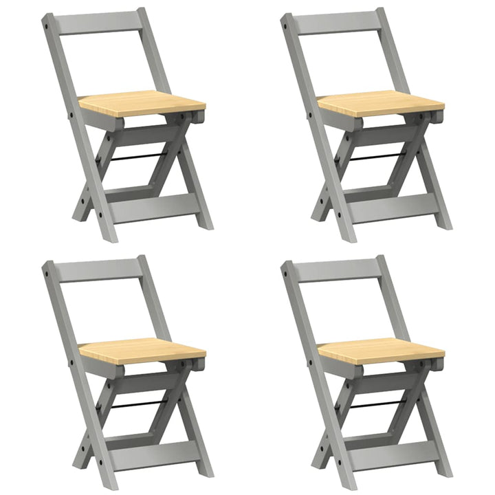 Esszimmerstühle Klappbar 4 Stk. Corona Grau Massivholz Kiefer