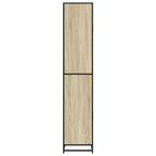 Badschrank Eichen-Optik 35x37,5x188,5 cm Holzwerkstoff Metall