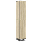 Badschrank Eichen-Optik 35x37,5x188,5 cm Holzwerkstoff Metall