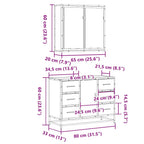 2-tlg. Badmöbel-Set Räuchereiche Holzwerkstoff
