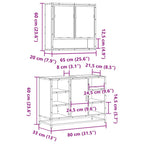 2-tlg. Badmöbel-Set Räuchereiche Holzwerkstoff