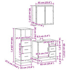 3-tlg. Badmöbel-Set Räuchereiche Holzwerkstoff