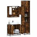 3-tlg. Badmöbel-Set Räuchereiche Holzwerkstoff
