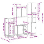 4-tlg. Badmöbel-Set Sonoma-Eiche Holzwerkstoff
