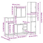 4-tlg. Badmöbel-Set Sonoma-Eiche Holzwerkstoff