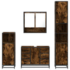 4-tlg. Badmöbel-Set Räuchereiche Holzwerkstoff