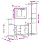 4-tlg. Badmöbel-Set Räuchereiche Holzwerkstoff
