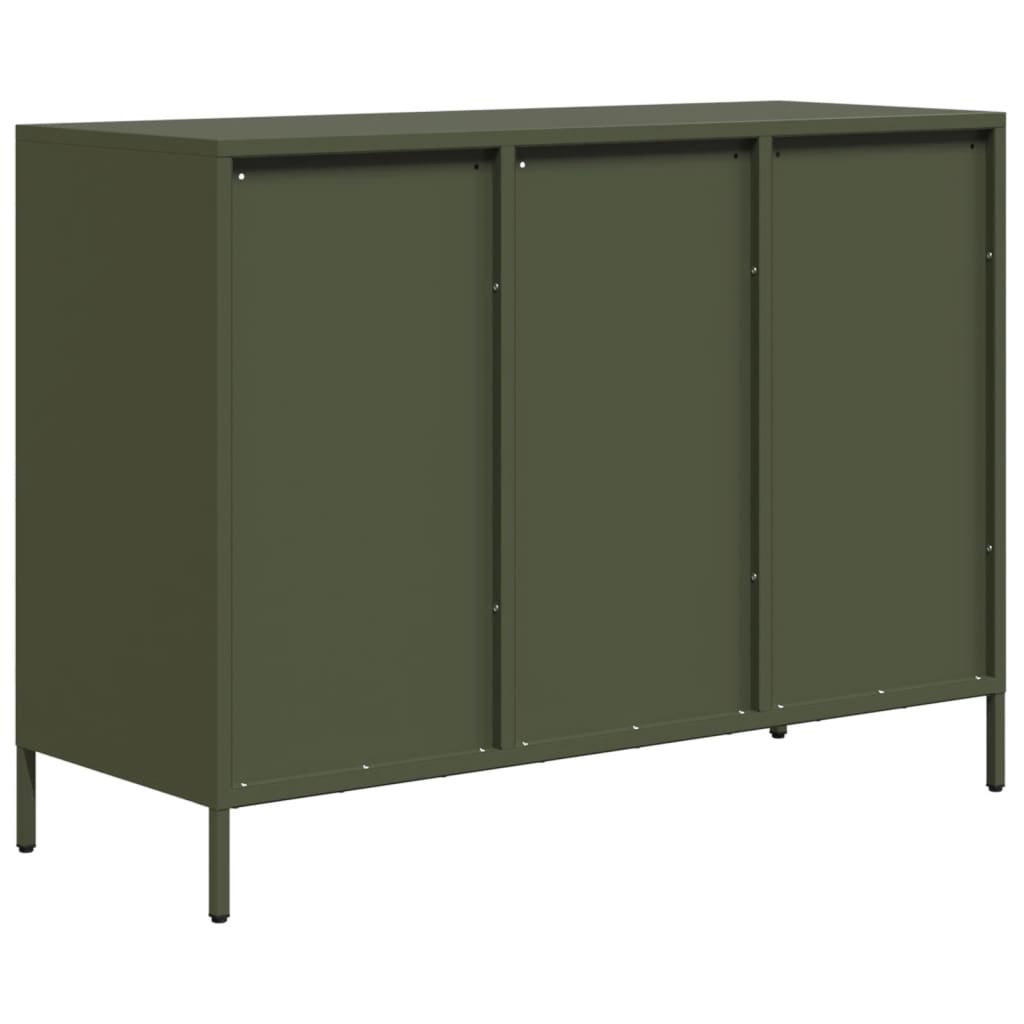 Sideboard Olivgrün 101,5x39x73,5 cm Kaltgewalzter Stahl