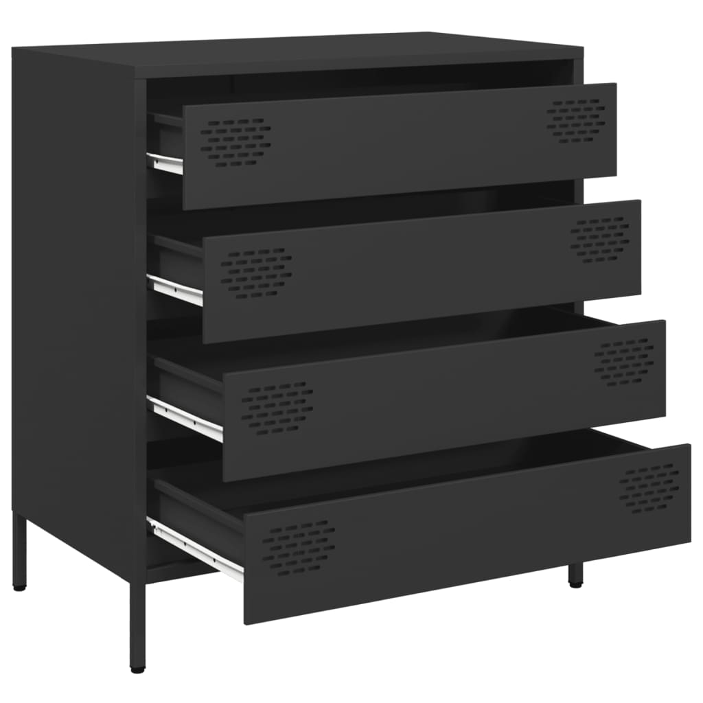 Sideboard Schwarz 68x39x73,5 cm Kaltgewalzter Stahl