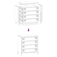 Sideboard Rosa 68x39x73,5 cm Kaltgewalzter Stahl