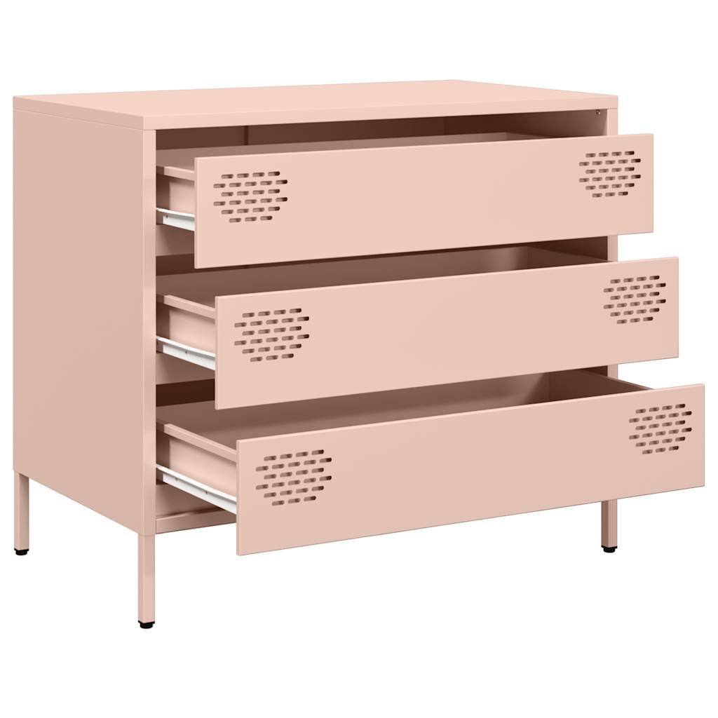 Sideboard Rosa 68x39x58,5 cm Kaltgewalzter Stahl