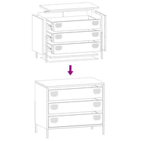 Sideboard Rosa 68x39x58,5 cm Kaltgewalzter Stahl