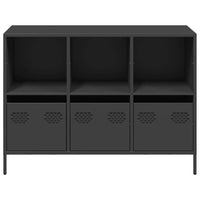 Sideboard Schwarz 101,5x39x73,5 cm Kaltgewalzter Stahl