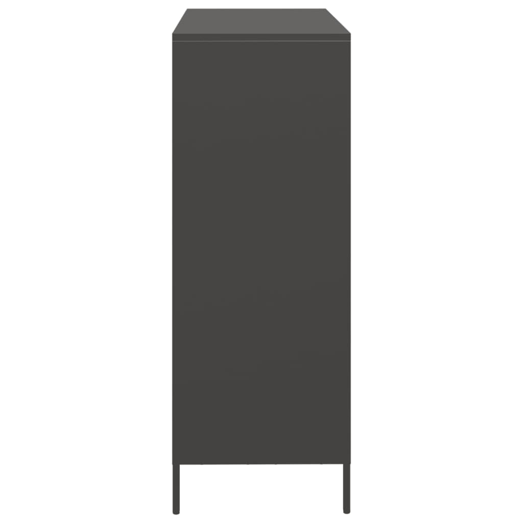 Highboard Schwarz 101,5x39x103,5 cm Stahl