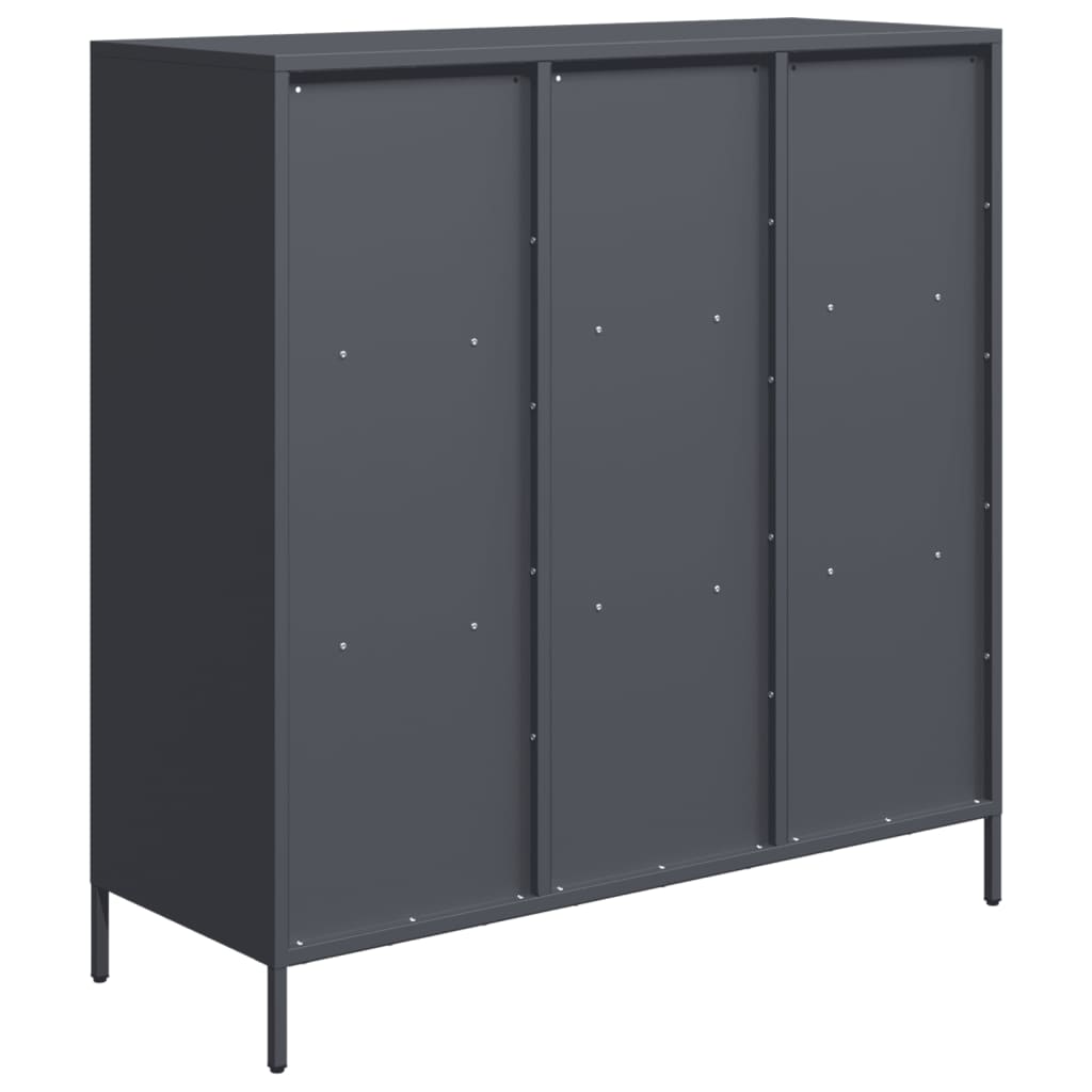 Highboard Anthrazit 101,5x39x103,5 cm Stahl