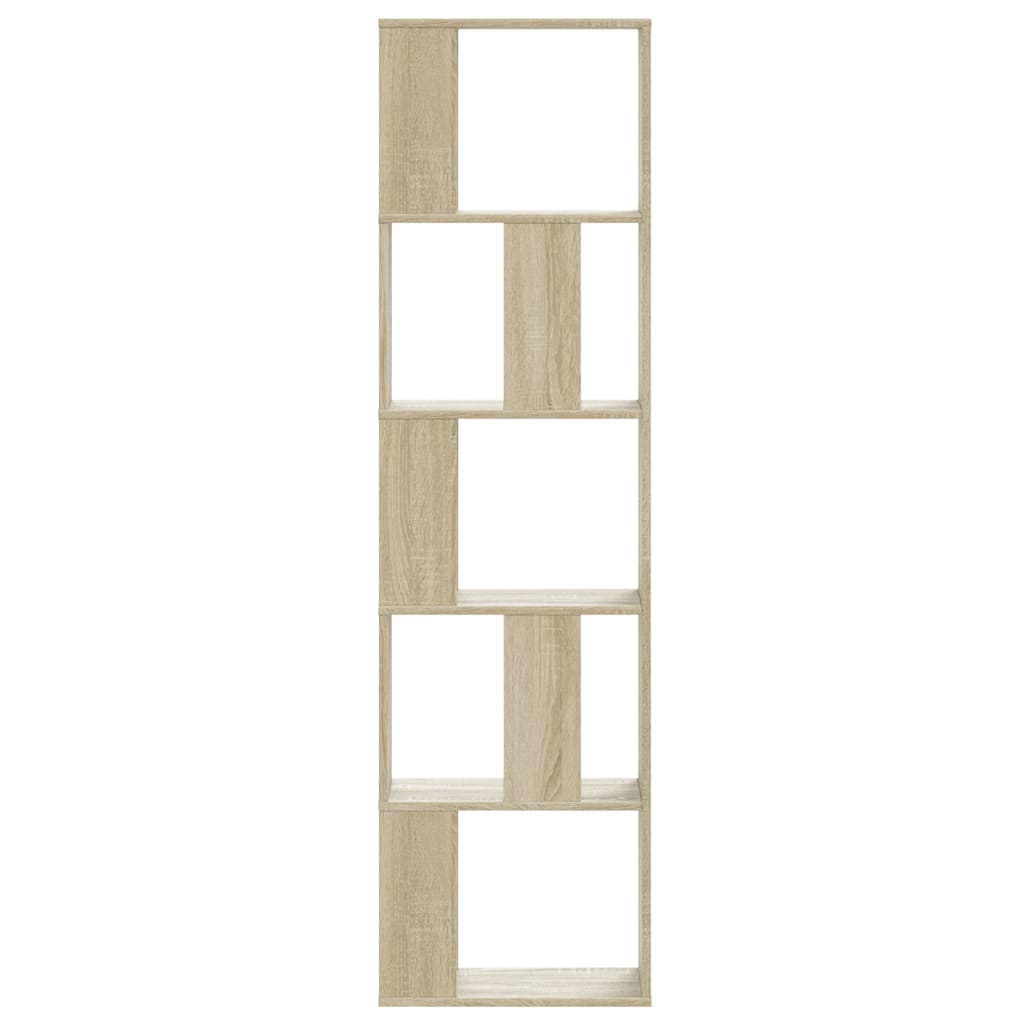 Bücherregal 5 Böden Sonoma-Eiche 45x23,5x162,5 cm Holzwerkstoff