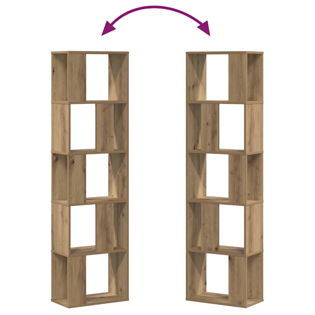 Bücherregal 5 Böden Artisan-Eiche 45x23,5x162,5 Holzwerkstoff