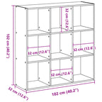 Bücherregal Altholz-Optik 102x32x102 cm Holzwerkstoff