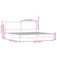 Metallbett ohne Matratze Braun Eichen-Optik 160x200 cm