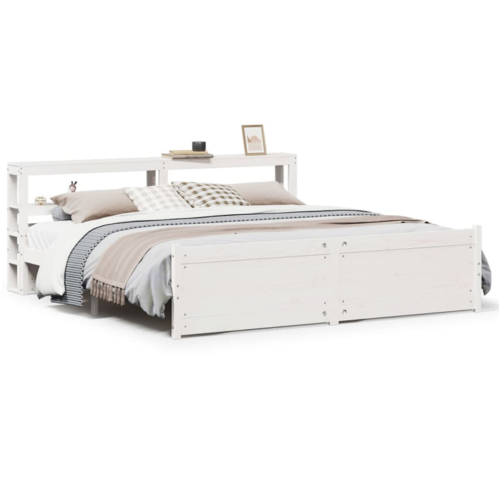 Bettgestell mit Kopfteil ohne Matratze Weiß 200x200 cm