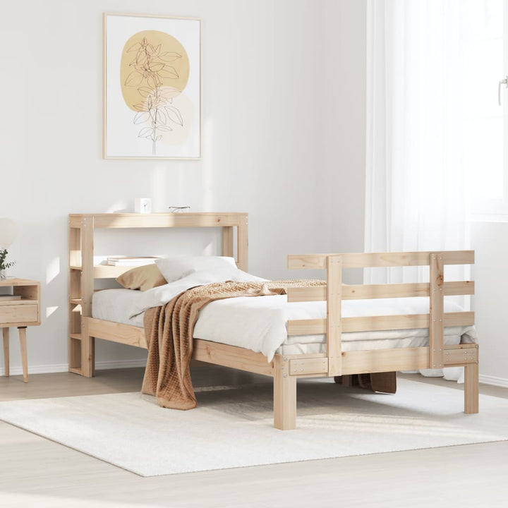 Bettgestell mit Kopfteil ohne Matratze 75x190 cm
